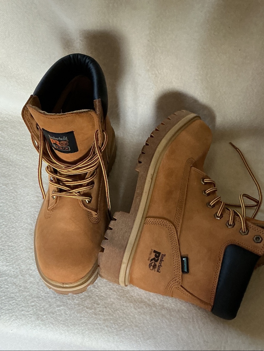 Timberland PRO Wheat Work Boots with Black Collar